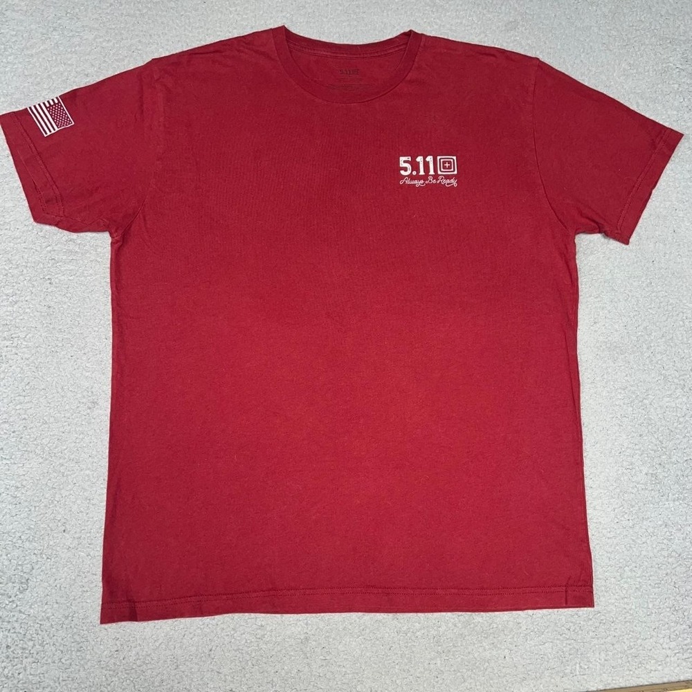 5.11 Tactical Always Be Ready T Shirt Men's Sz XL Red No F**cks Given 2-Side Tee